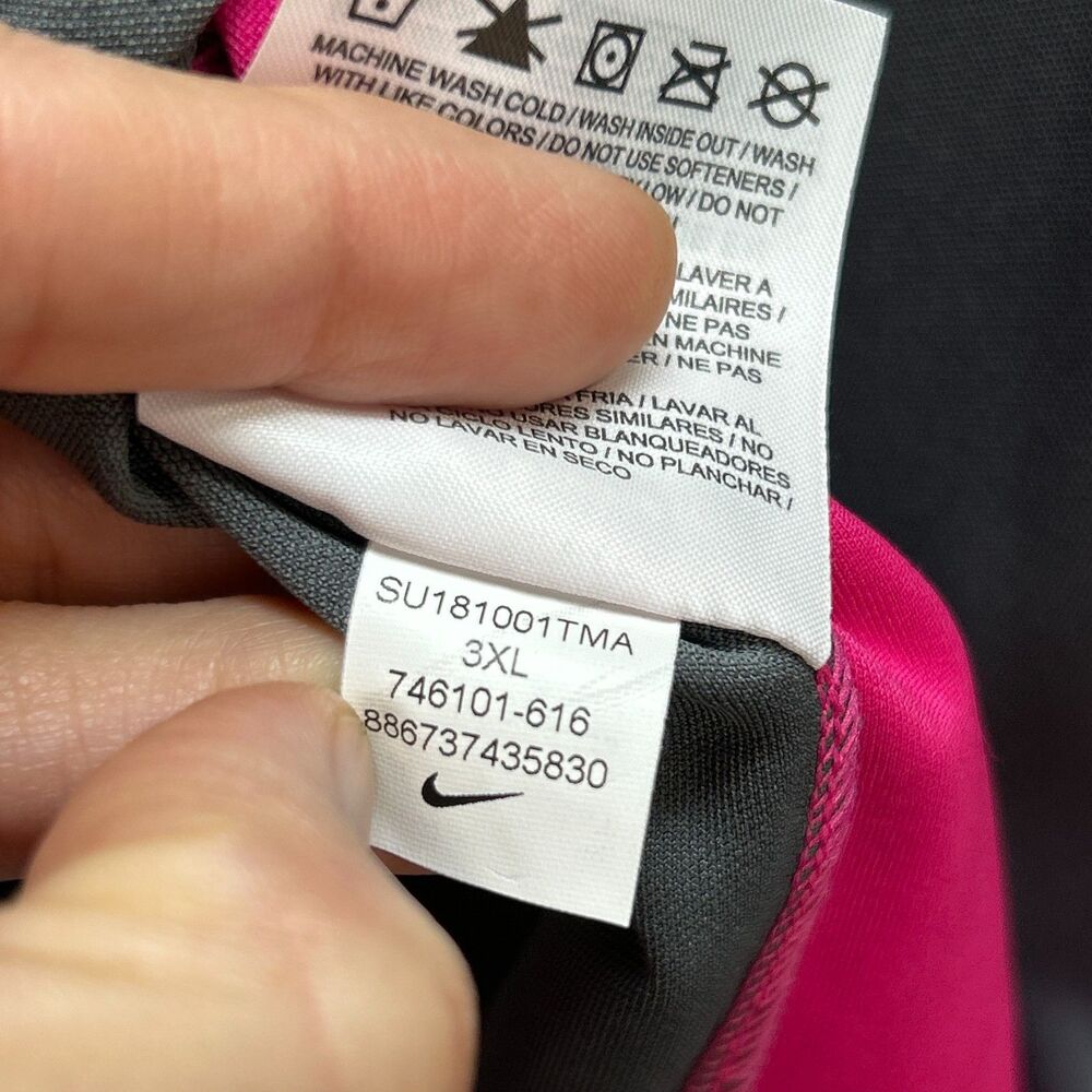 Nike Golf Polo Shirt Mens 3XL Soccer GOL Logo Pink Gray Dri-FIT 746101-616 - Picture 9 of 11